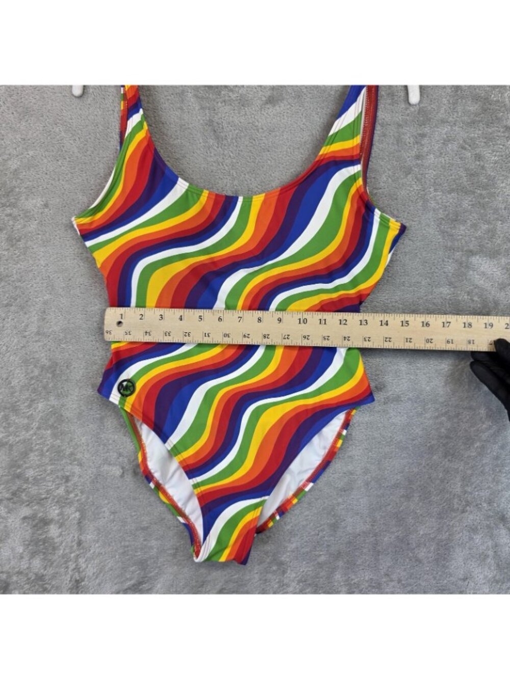 Michael Michael Kors Swimsuit Womens 14 Rainbow Stripe One Piece MM5E23 - Picture 7 of 9